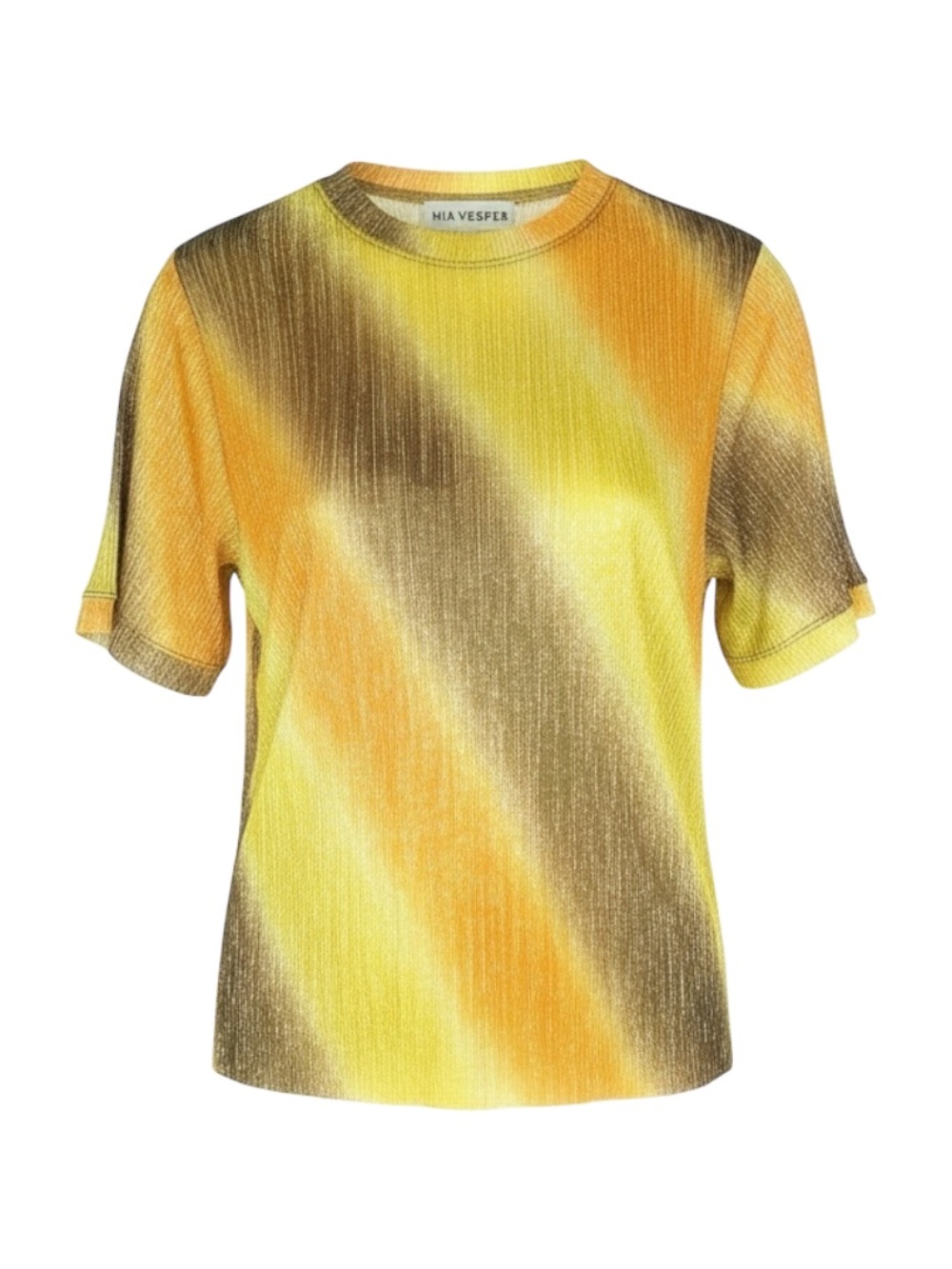Mia Vesper Women's Shimmering Orange & Gold Short Sleeve Blouse